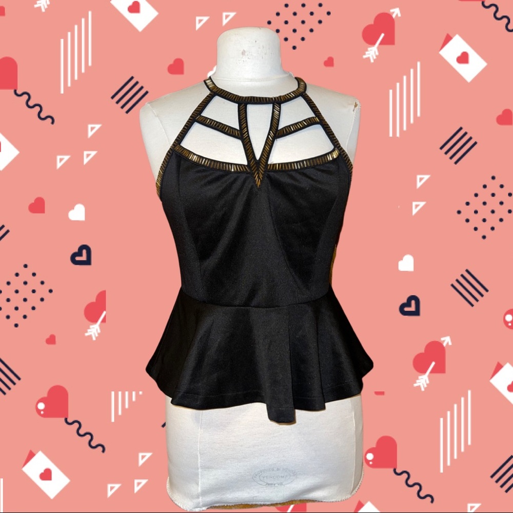 Casual, party, night out evening summer top blouse sleeveless black large size